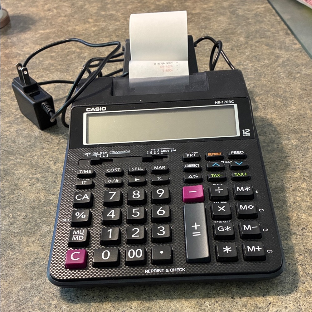 Casio HR-170RC printing calculator. VINTAGE!